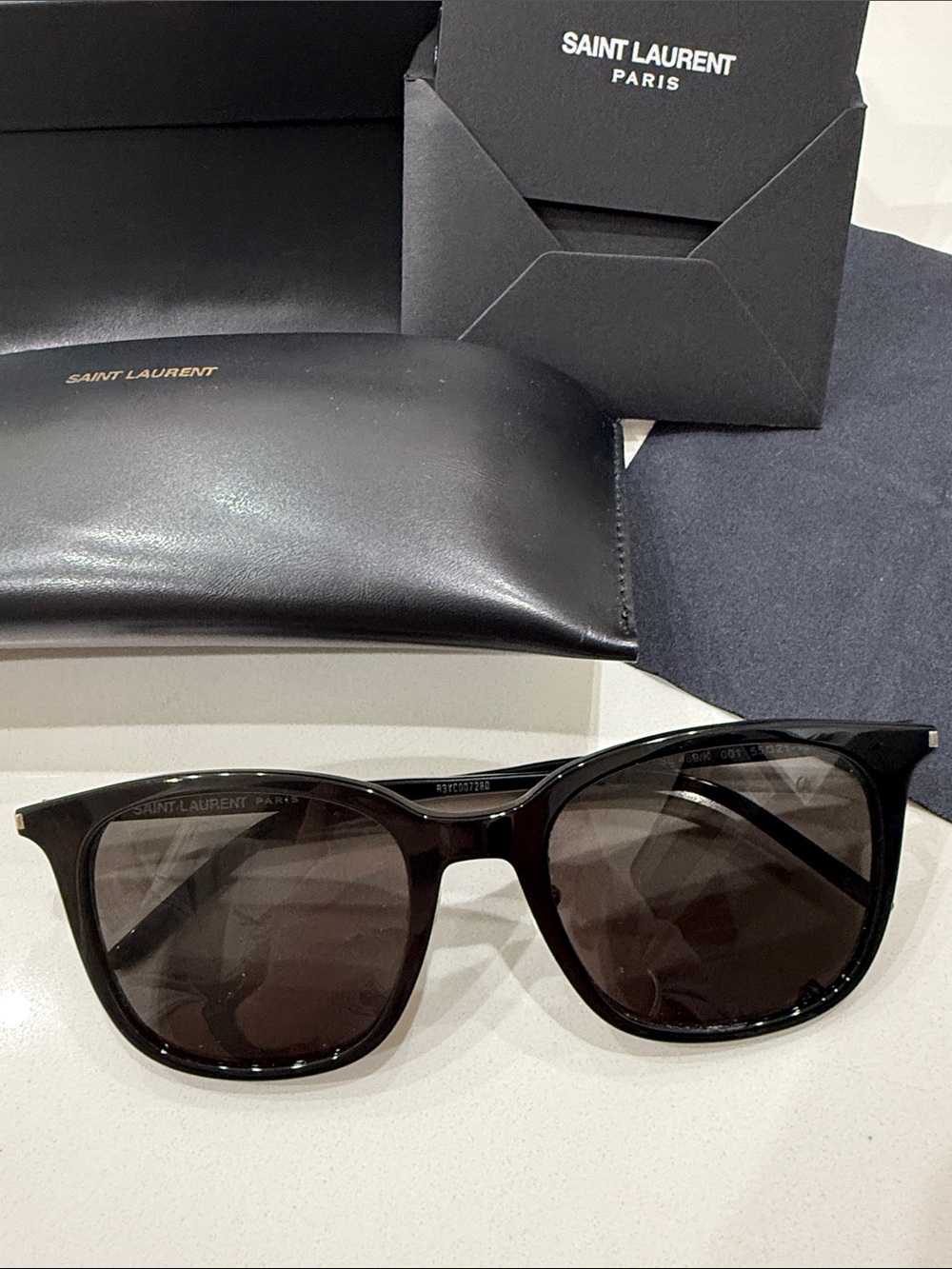 Saint Laurent Black Sunglasses with Dark Smoke Lenses